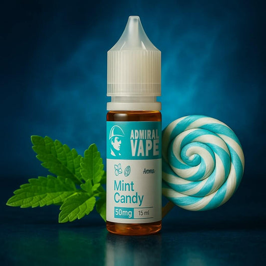 Сольова рідина Admiral Vape Mint Candy 50мг 15мл — м’ятно-льодяниковий смак із чистим холодом, стильна под-рідина